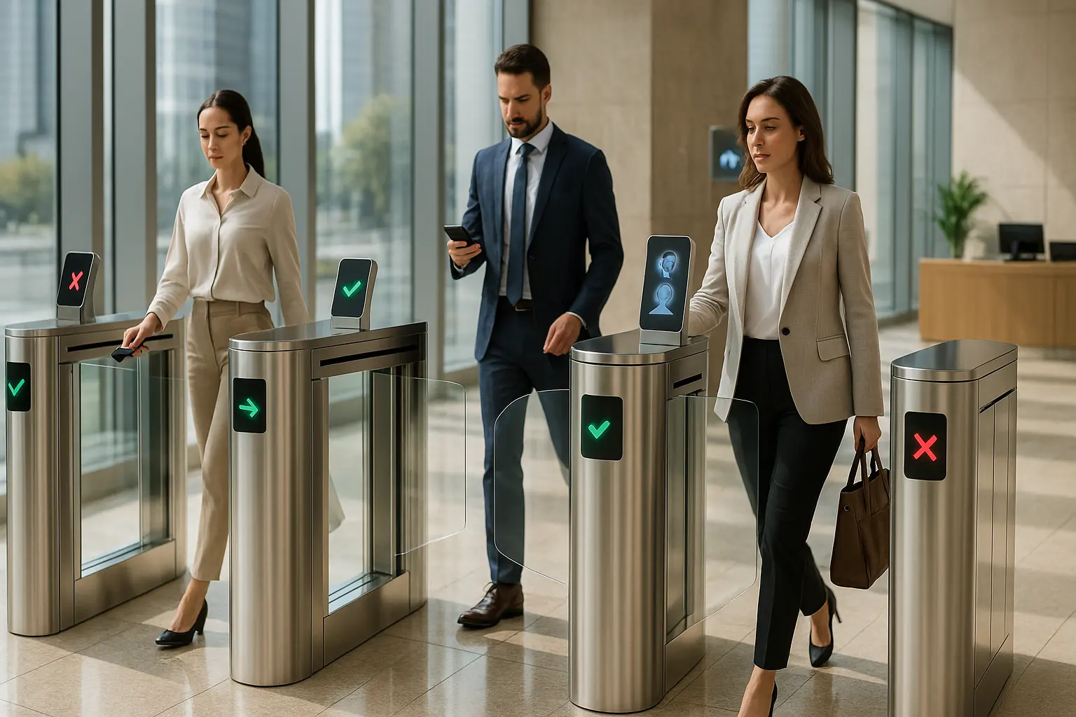 Szybka bramka szybkiego w Dubaju przy wejściu do budynków