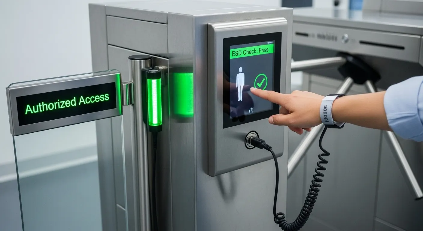 System kontroli dostępu do wykrywania statycznego ESD