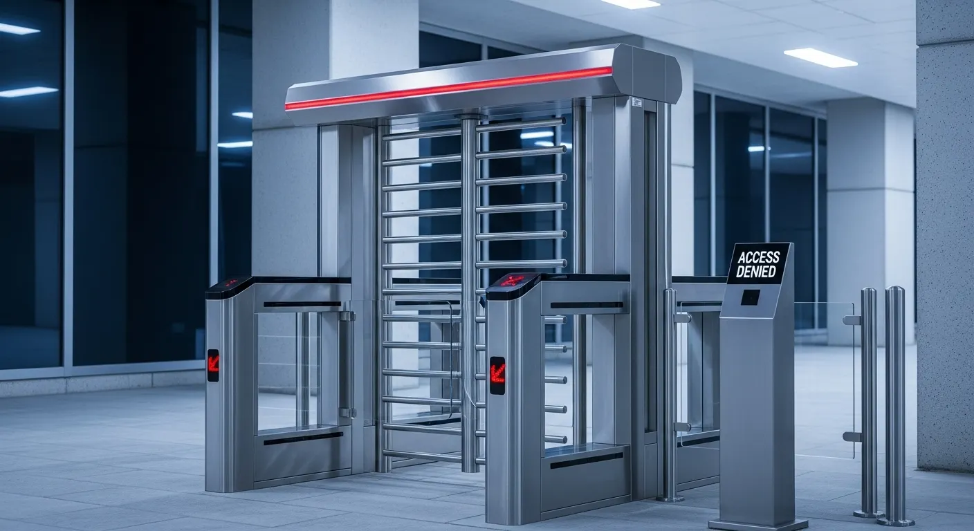 Automatyczna bramka obrotowa przeciwwspinaczkowa