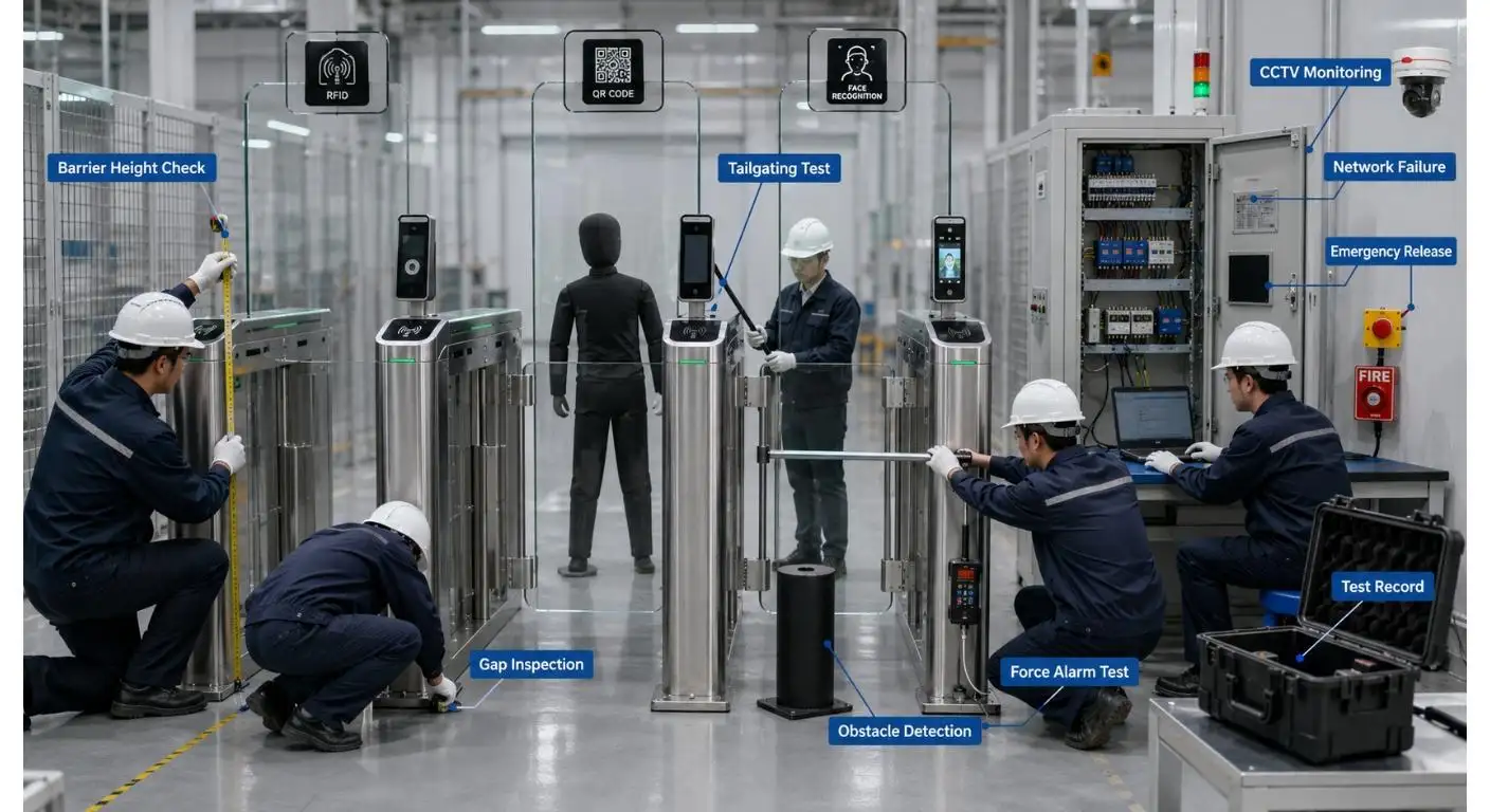 Bramka z kontrolą dostępu z konstrukcją antywspinaczkową
